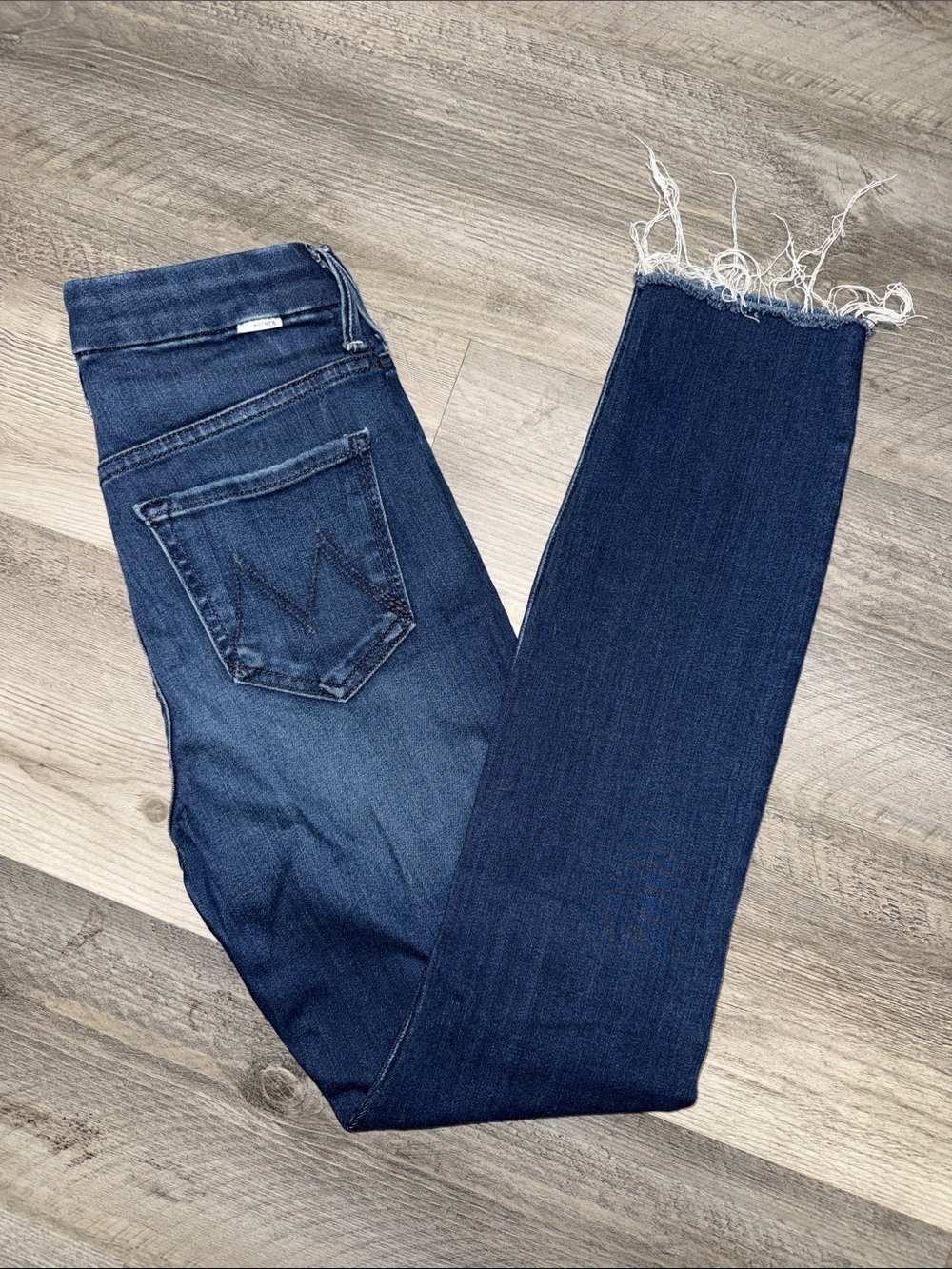 MOTHER - High Waisted Looker ankle fray jeans denim pants bottoms